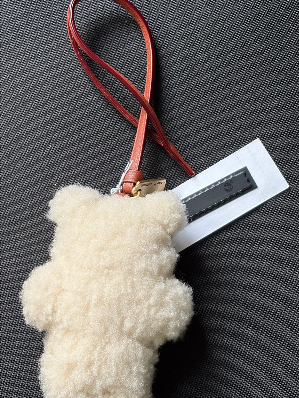 Coach Cream Shearling Puffy Bear Bag Charm NWT - Picture 3 of 4